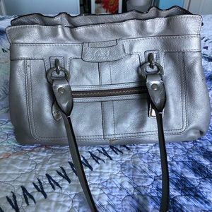 Coach Silver Penelope Leather Shopper Purse
